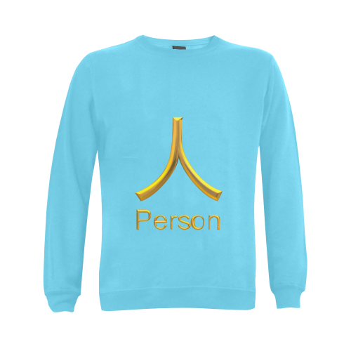 s-Golden Asian Symbol for Person Gildan Crewneck Sweatshirt(NEW) (Model H01)