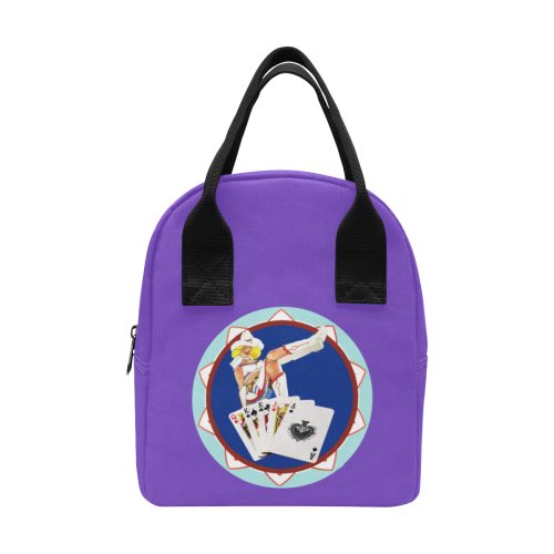 LasVegasIcons Poker Chip - Sassy Sally /  Purple Zipper Lunch Bag (Model 1689)