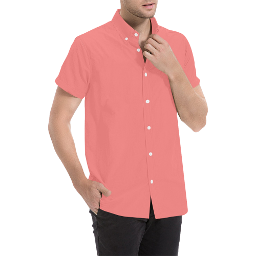 color light red Men's All Over Print Short Sleeve Shirt (Model T53)