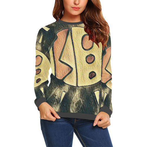 Cubed Sun All Over Print Crewneck Sweatshirt for Women (Model H18)
