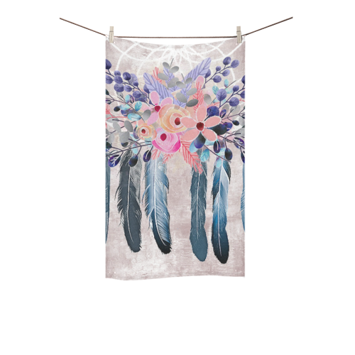 pink dreamcatcher floral Custom Towel 16"x28"