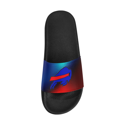 Red & Blue Buffalo Logo Design Men's Slide Sandals (Model 057)
