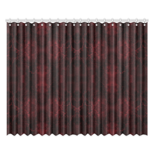 Dark Red Marble Gothic Art Window Curtain 52"x84"(Two Pieces)