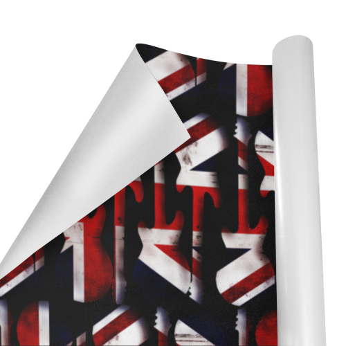 Union Jack British UK Flag Guitars Gift Wrapping Paper 58"x 23" (5 Rolls)