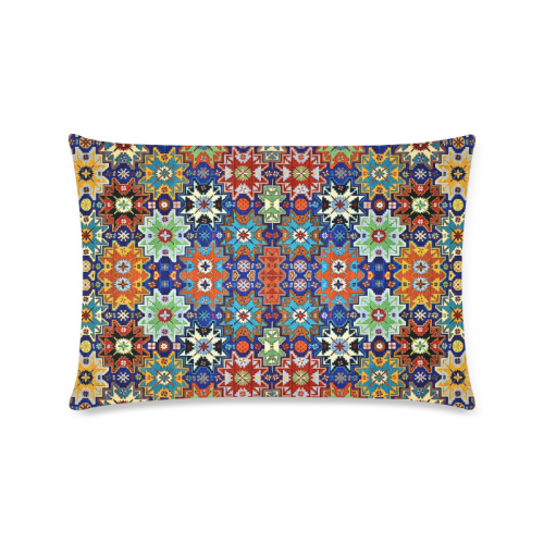 Armenian Colorful Folk Art Custom Zippered Pillow Case 16"x24"(Twin Sides)