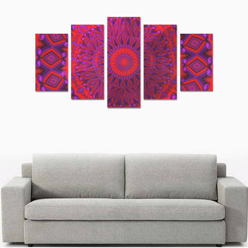 Indian Blanket Under Glass Fractal Abstract Canvas Print Sets A (No Frame)