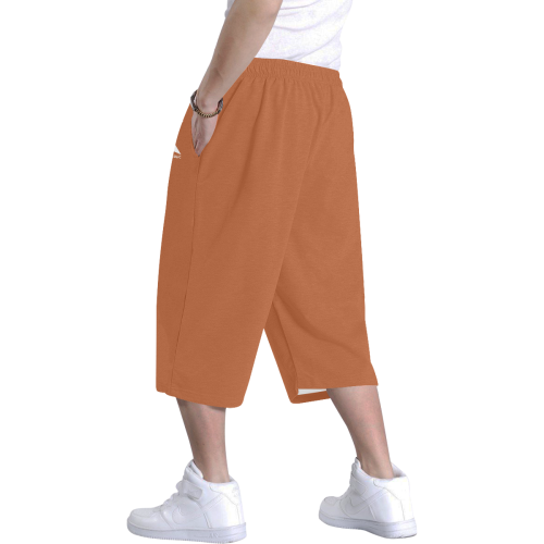 Men's Baggy Shorts (White&Tan) Men's All Over Print Baggy Shorts (Model L37)
