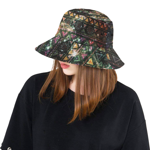 Native American Ornaments Watercolor Galaxy Patter All Over Print Bucket Hat
