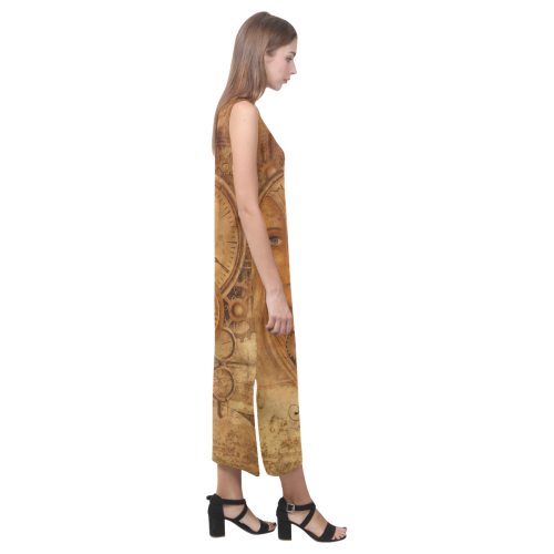 A Time Travel Of STEAMPUNK 1 Phaedra Sleeveless Open Fork Long Dress (Model D08)