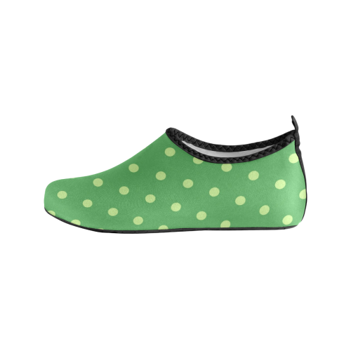 Green Polka Dots Women's Slip-On Water Shoes (Model 056)