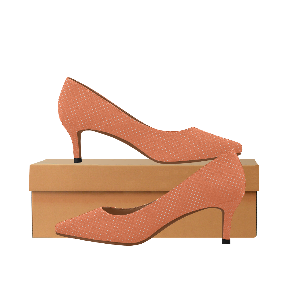 coral low heel shoes