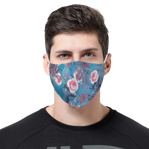 flowers #flowers #pattern 3D Mouth Mask with Drawstring (60 Filters Included) (Model M04) (Non-medical Products)