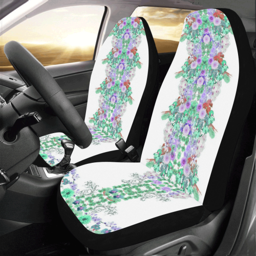 floral blanc vert Car Seat Covers (Set of 2)