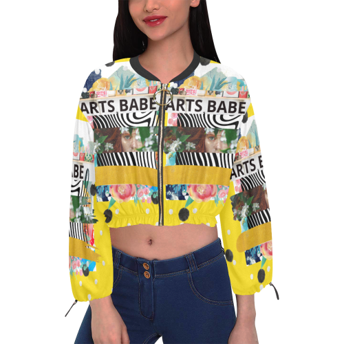 PiccoGrande abstract, floral fun Arts Babe Cropped Chiffon Jacket for Women (Model H30)