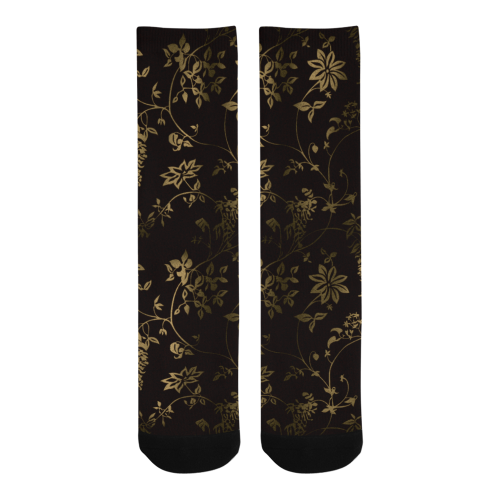 Gothic Victorian Black And Gold Pattern Men's Custom Socks