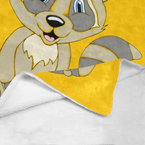 Rocky Raccoon Yellow Ultra-Soft Micro Fleece Blanket 40"x50"