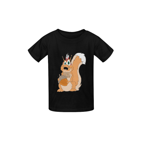 Indian Squirrel Black Kid's  Classic T-shirt (Model T22)