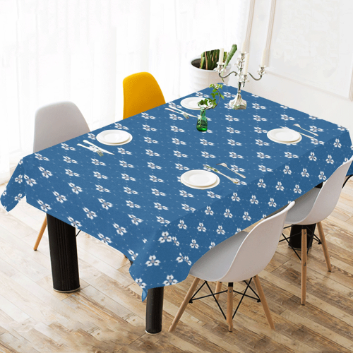 Classic Blue #13 Cotton Linen Tablecloth 60"x120"