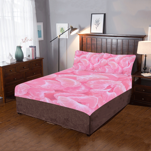 pink orange 3-Piece Bedding Set