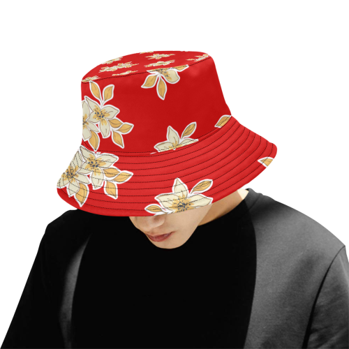Red Faith All Over Print Bucket Hat for Men