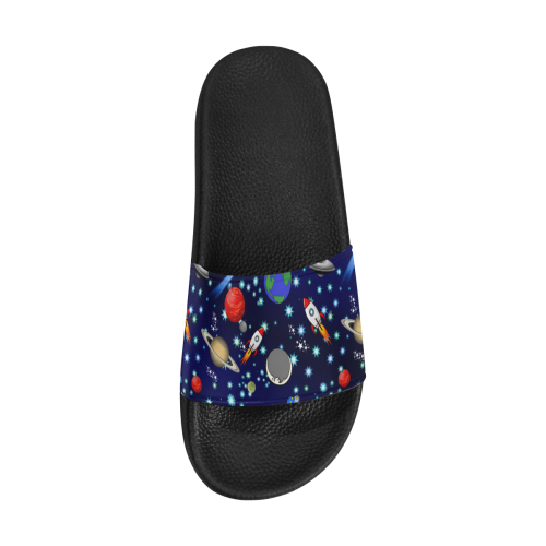 Galaxy Universe - Planets,Stars,Comets,Rockets Women's Slide Sandals (Model 057)