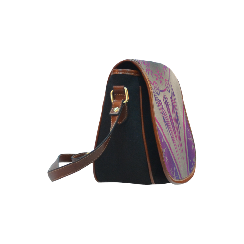 Fire (Purple) Saddle Bag/Small (Model 1649)(Flap Customization)