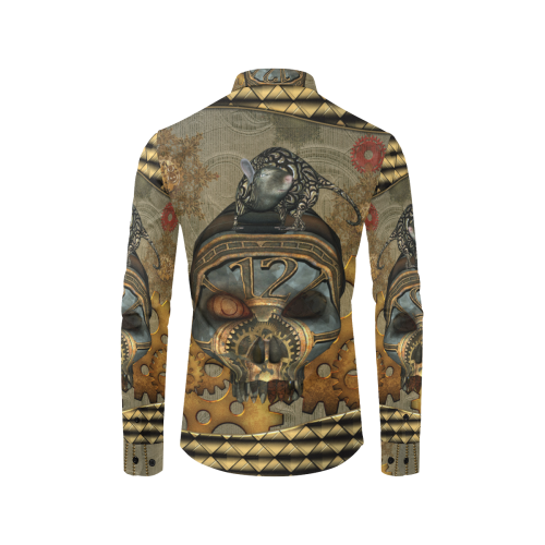 Awesome steampunk skull Men's All Over Print Casual Dress Shirt (Model T61)