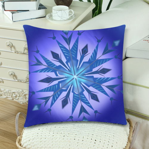 SNOWFLAKE CHRISTMAS Custom Zippered Pillow Cases 18"x 18" (Twin Sides) (Set of 2)