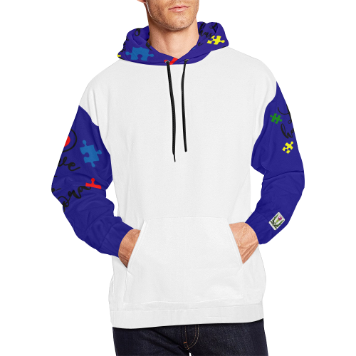 Fairlings Delight's Autism- Love has no words Men's Hoodie 53086F7 All Over Print Hoodie for Men/Large Size (USA Size) (Model H13)