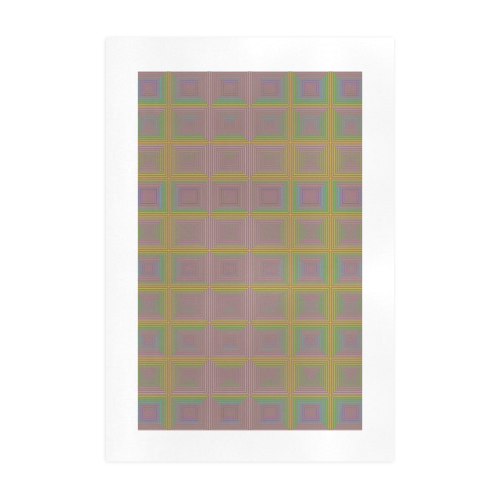 Violet brownish multicolored multiple squares Art Print 19‘’x28‘’