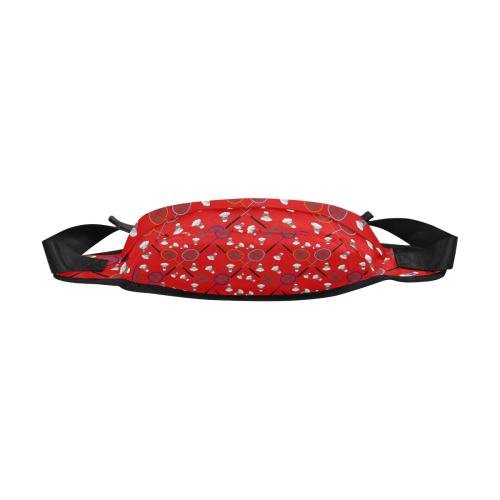 Badminton Rackets and Shuttlecocks Pattern Sports Red Fanny Pack/Large (Model 1676)