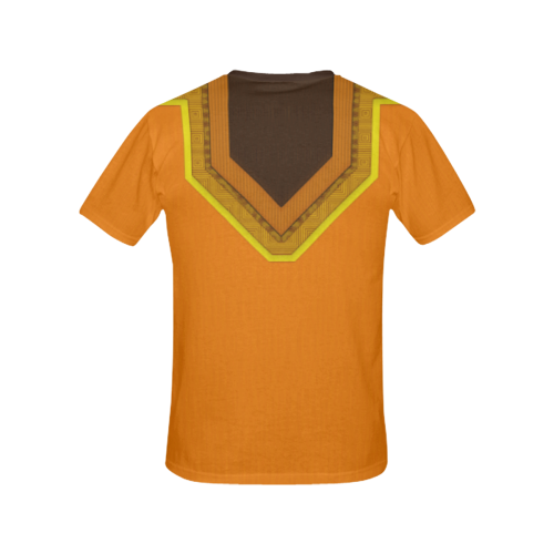 Ethnic Orange, Brown, Yellow All Over Print T-shirt for Women/Large Size (USA Size) (Model T40)