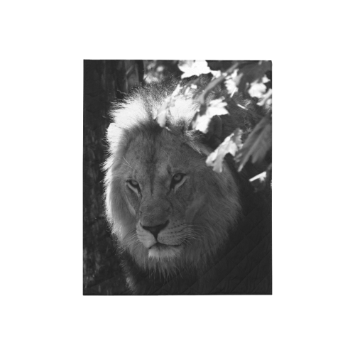 B&W Lion Quilt 40"x50"