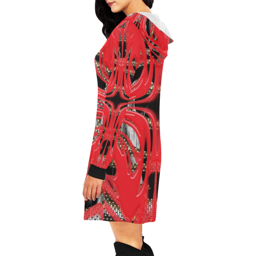 5000xart 18 All Over Print Hoodie Mini Dress (Model H27)