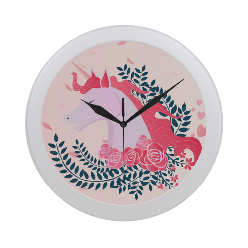 Pink 02 Circular Plastic Wall clock