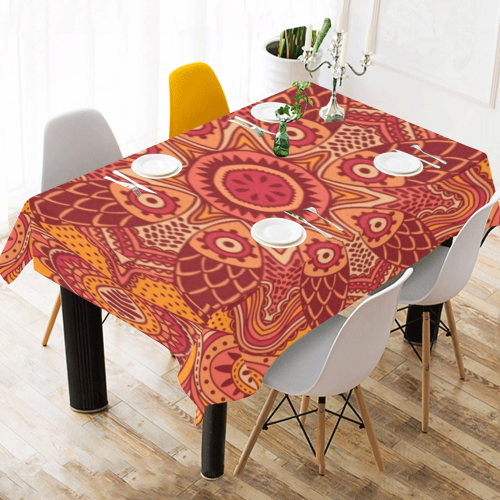 MANDALA SPICE OF LIFE Cotton Linen Tablecloth 60" x 90"