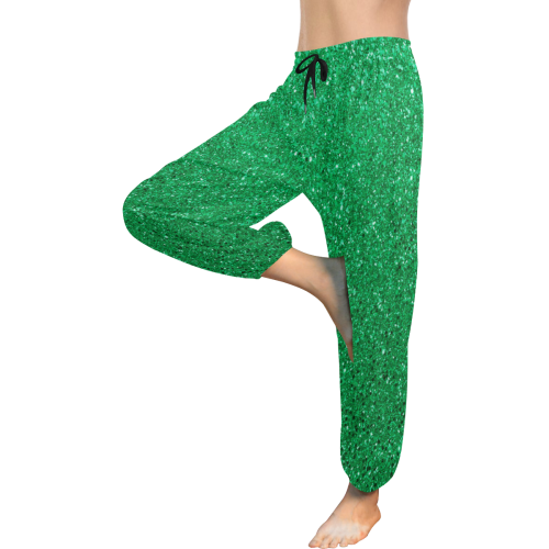 Green Glitter Women's All Over Print Harem Pants (Model L18)
