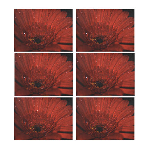 Red Gerbera Placemat 14’’ x 19’’ (Set of 6)