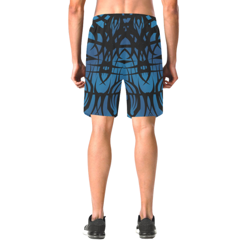 Blue Tribal Shorts Men's All Over Print Elastic Beach Shorts (Model L20)