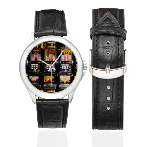 Lucky Slot Machines - Dream Machines Women's Classic Leather Strap Watch(Model 203)