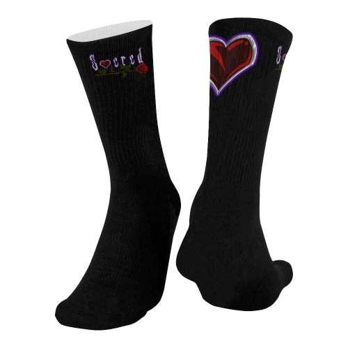 "Sacred" Logo Socks 3 Mid-Calf Socks (Black Sole)