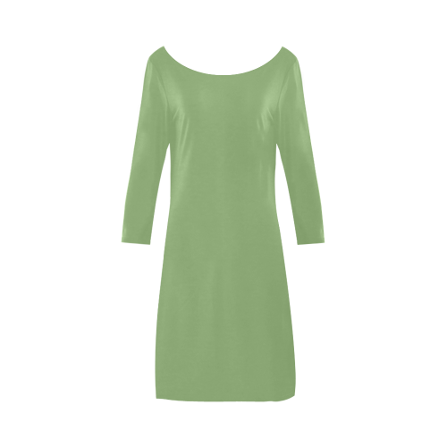 color asparagus Bateau A-Line Skirt (D21)