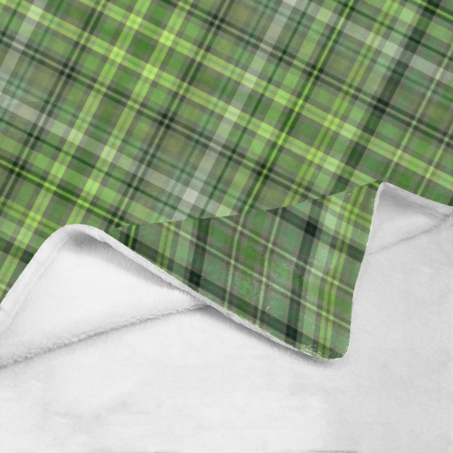 Shades of Green Plaid Ultra-Soft Micro Fleece Blanket 70''x80''