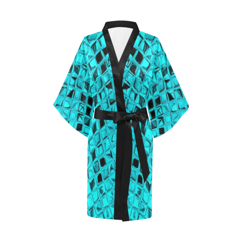 Metallic Teal Kimono Robe
