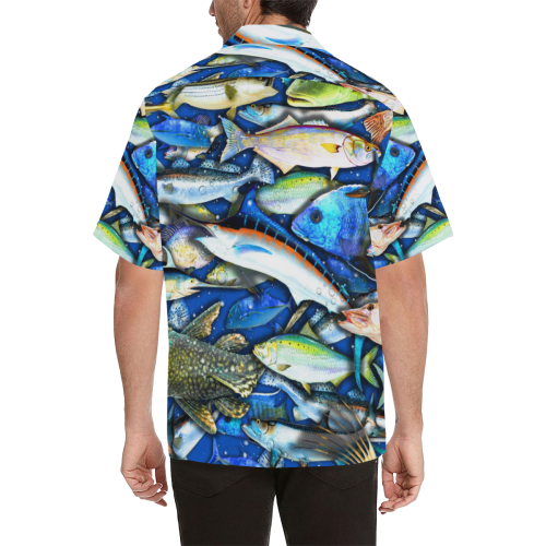 02 Deep Salt Water Fishing Collage- Gloria Sanchez Hawaiian Shirt (Model T58)