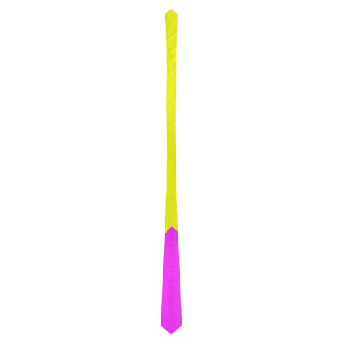 Bright Neon Pink and Yellow Classic Necktie (Two Sides)