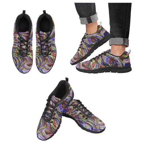 Colorful shiny Marble pattern Men's Breathable Running Shoes (Model 055)