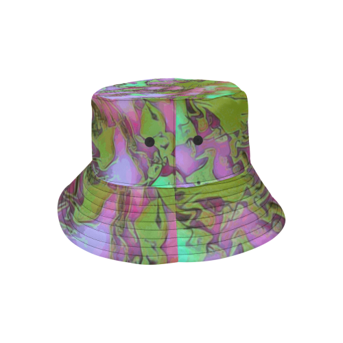 Boardwalk - psychedelic green pink red swirl bucket hat diy All Over Print Bucket Hat