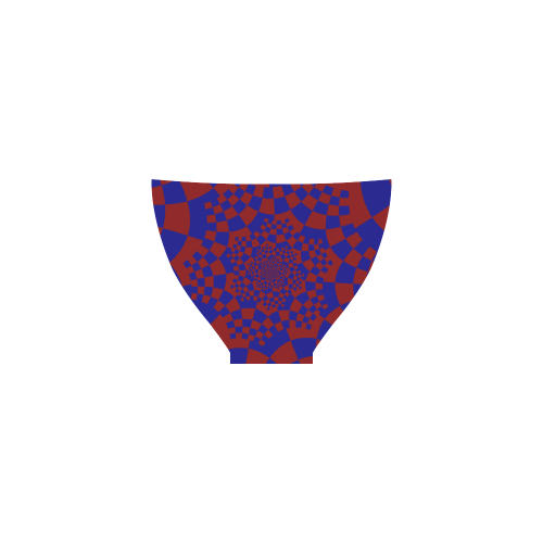 Blue and red floral squares Custom Bikini Swimsuit