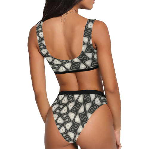 Wiggle It Sport Top & High-Waisted Bikini Swimsuit (Model S07)